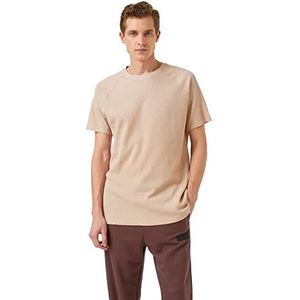 Koton Basic T-shirt met raglanmouwen voor heren, Steen (080), S