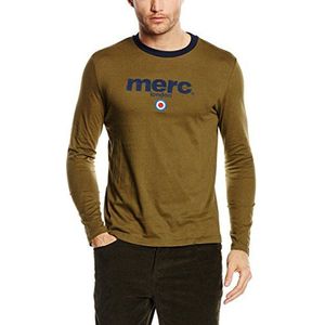 Merc of London Fight T-shirt voor heren, ronde hals, lange mouwen, groen (Combat Green), M