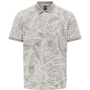ONLY&SONS Heren Polo Kortemouw Katoen Kraag Casual Shirt, Colour:Grey, Size:L