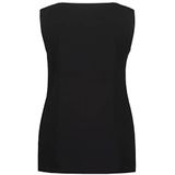 Ulla Popken - Blouseshirt - Zwart - Viscose - Mouwloos