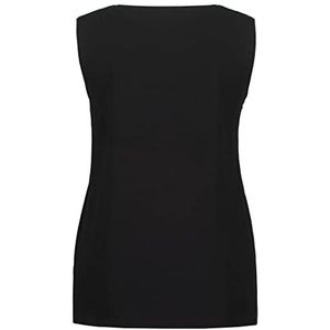 Ulla Popken - Blouseshirt - Zwart - Viscose - Mouwloos