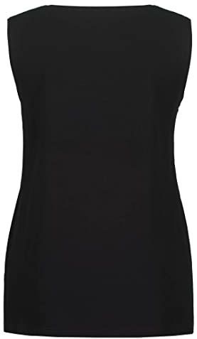 Ulla Popken - Blouseshirt - Zwart - Viscose - Mouwloos