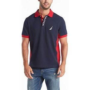 Nautica Heren korte mouwen, kleurenblok-design, piqué-poloshirt, navy, 3XL