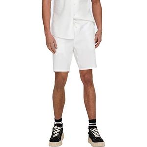 ONLY & SONS Herenshorts, effen, wit (bright white), XS