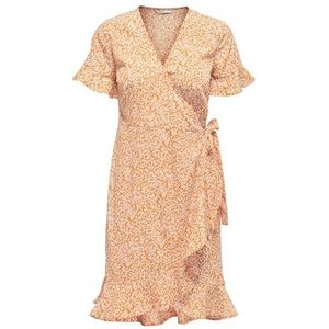 ONLY Dames Onlolivia S/S Wrap Dress WVN Noos Jurk, oranje, 34