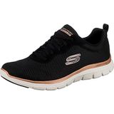 Skechers Flex Appeal 4.0 Brilliant View Sneaker voor dames, Zwart Mesh Rose Gouden Trim, 39.5 EU