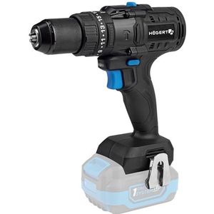 HÖGERT TECHNIK Borstelloze accu-slagboorschroevendraaier, 18 V, 100 Nm draaimoment, 13 mm boorhouder, 23 koppelinstellingen, ledverlichting, zonder accu, metalen aandrijving