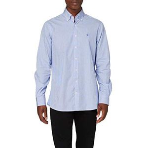 Hackett London Zakelijk overhemd voor heren, geschilderd strook Hc, blauw (5arblue/wit 5ar)., XS