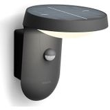 Philips Tyla Ultra Efficient Solar Outdoor Wandlamp - Warm Wit Licht - Met Bewegingssensor - IP44 Weerbestendige Muurlamp - 1.2W - 2700K - Antraciet