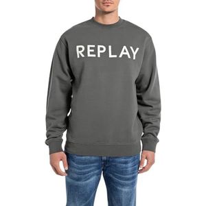 Replay Heren sweatshirt regular fit met ronde hals, 493 Iron Grey, XS