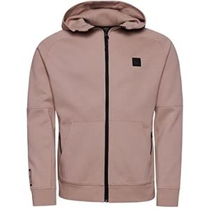 Superdry Code Tech Zip Hood Sweatjack voor heren, Warm grijs, S