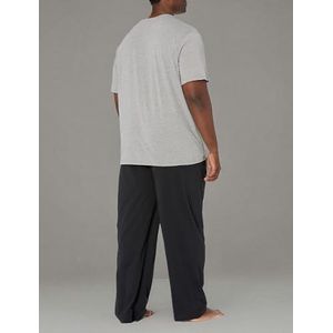 Fruit of the Loom Men's 2-Piece Jersey Knit Pajama Set, Grey Heather, Large