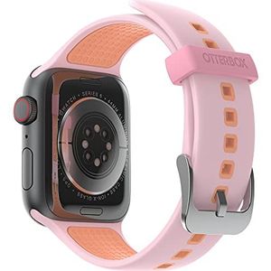 OtterBox horlogeband voor de hele dag voor Apple Watch Series 9/8/7/6/SE 2e gen/SE 1e gen/5/4/3 - 42mm/44mm/45mm, vervangende duurzame, zachte siliconen band voor Apple Watch, Roze/Oranje