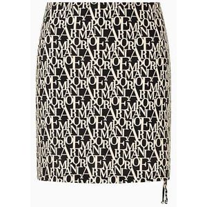 EMPORIO ARMANI Vrouw Logomania Sarong Zwart M, Zwart/Logo Amandel, M