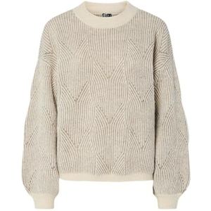 Pieces - Pcjenna Ls O-neck Knit Noos Bc 17147906 - Trui - Whitecap Gray/greige