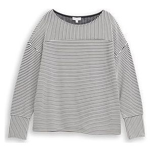 TOM TAILOR Dames 1048496 Sweatshirt, 36146-wit marineblauw streep, XXL, 36146 - Wit Navy Streep, XXL
