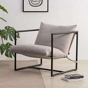 Zinus Ada Sling Chair, havermoutbeige, 82cm L × 78 cm B × 89,3 cm H