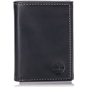 Timberland Heren lederen drievoudige portemonnee met ID-venster Tri-Fold, Zwart (Bewolkt), Eén maat