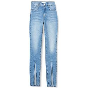 Pinko Sissy Split Slim Denim PASADE Jeans, PJM_licht ondergoed vintage, 33 dames, Pjm_wassing licht vintage