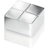 SIGEL BA195 Neodymium magneet, 2 x 2 x 1 cm, C10""Extra-Strong"" (N45), voor glazen magneetborden, zilver, 1 st