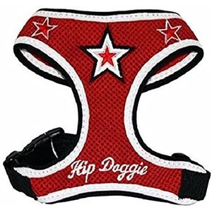 Hip Doggie HD-6RMST Super Star Mesh Harness Vest hondenharnas, L, rood