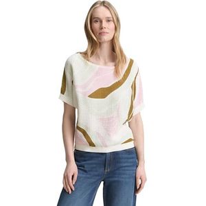 TOM TAILOR - Trui - Ombergrijs - Knitwear - Halve Mouw - Losse Pasvorm