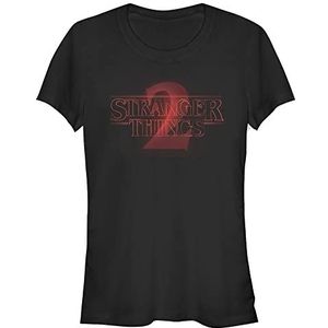 Stranger Things Dames Stranger Two Neon Logo Short Sleeve T-Shirt, Zwart, XXL, zwart, XXL