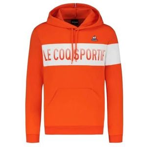 Le Coq Sportif Bah Hoody N°1 M Orange/New Opt.whiteLE Uniseks Volwassenen, Maat XL, Oranje/Nieuw Optisch Wit, XL