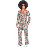 WIDMANN 18712 COSTUME UOMO HIPPIE FIORI BEIGE M #1871