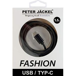 Peter Jäckel 16350 USB-kabel 1,5 m USB A USB C zwart - USB-kabel (1,5 m, USB A, USB C, 2.0, stekker/Mannelijk, zwart)