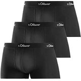 s.Oliver S.oliver hipster boxershorts voor heren, 3 stuks, zwart, maat S EU, zwart, S