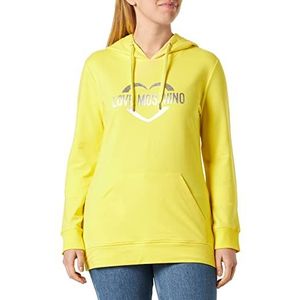 Love Moschino Dames slim fit lange mouwen hoodie sweatshirt, geel, 44, geel, 44