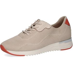 CAPRICE Platte damessneakers met veters, comfortabel, Beige Knit, 41 EU