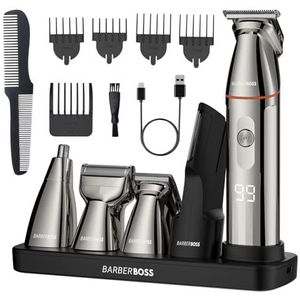 BarberBoss QR-6010 - Tondeuse - 5 in 1 - Inclusief Lades en Peinen