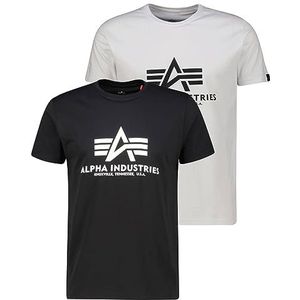 Alpha Industries Basic T 2 Pack Heren T-shirt Black/White
