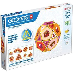 Geomag - Klassieke panelen 200 stuks - magnetische constructie voor kinderen - groene collectie - 100 procent gerecycled plastic educatief speelgoed