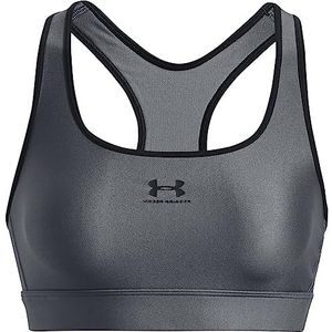 Under Armour Dames UA HG Mid Padless BH, Grijs, MD, Grijs, M