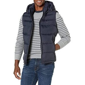 Tommy Hilfiger Gewatteerde Puffer Vest voor heren, Midnight Hoody, S