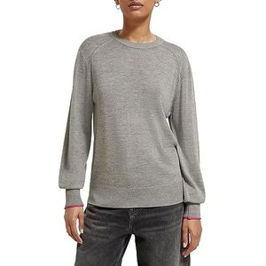 Scotch & Soda Dames Basic Crew Neck Pullover, Mid Grey Melange 6653, XL