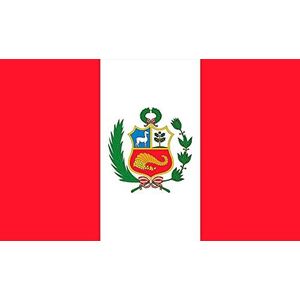 Geschenken 4 Alle gelegenheden Beperkt Grote 5ft x 3ft Peru Peruaanse Zuid-Amerika Nationale vlaggen Voetbal Sport Games Ondersteuning Olympisch Polyester met Oogjes Land Festival, Multi