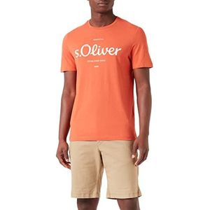 s.Oliver Heren broek, Brad Slim Fit T-shirt, korte mouwen, oranje, M, oranje, M