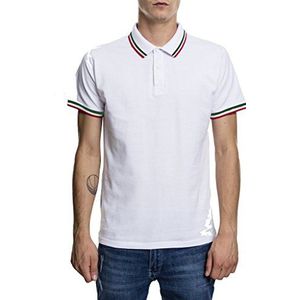 Urban Classics Heren Double Stripe Poloshirt Pullover, wit/groen/vervaagd, L