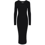 Gebreide Jurk - Effen - 3/4 Lengte - Aansluitende Pasvorm - Lange Mouw