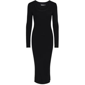 Gebreide Jurk - Effen - 3/4 Lengte - Aansluitende Pasvorm - Lange Mouw