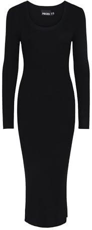 Gebreide Jurk - Effen - 3/4 Lengte - Aansluitende Pasvorm - Lange Mouw