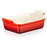 Le Creuset Heritage rechthoekige schaal, aardewerk, 19 cm, 1,1 liter, kersenrood