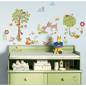 RoomMates RM - Bosdieren en vrienden muurtattoo, PVC, kleurrijk, 29 x 13 x 2,5 cm