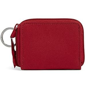 Vera Bradley Dames katoen Petite Zip-Around portemonnee met RFID-bescherming, kardinaal rood - gerecycled katoen, eenheidsmaat