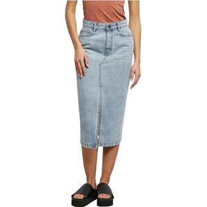 Urban Classics Midi Denim Rok voor dames, Tinted Light Blue Washed, 30