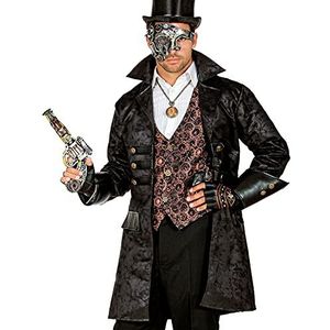 Widmann 10359 kostuum mantel in lederlook, voor meerdere personages, steampunk, pirat, themafeest, carnaval, heren, meerkleurig, M/L